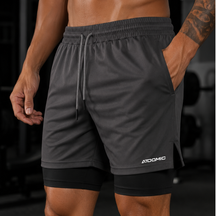 Shorts Bermuda 2 em 1 Com Short Interno Compressão Masculino