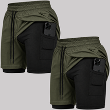 Kit 2 Bermuda 2 em 1 Com Short Interno Térmico Masculino