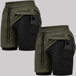 Kit 2 Bermuda 2 em 1 Com Short Interno Térmico Masculino