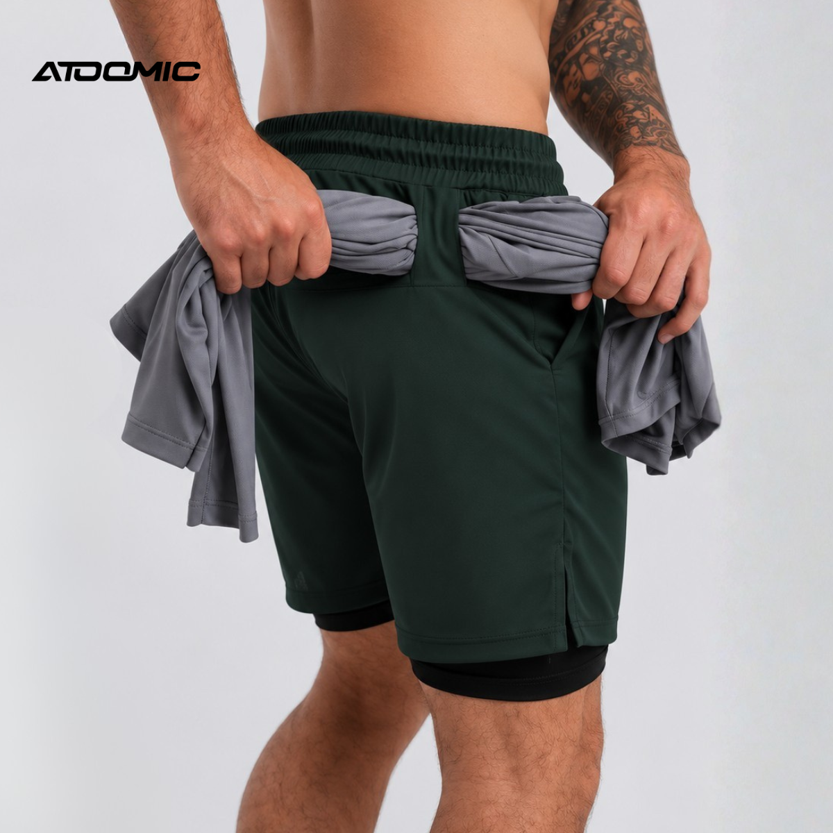 Kit 2 Bermuda 2 em 1 Com Short Interno Térmico Masculino