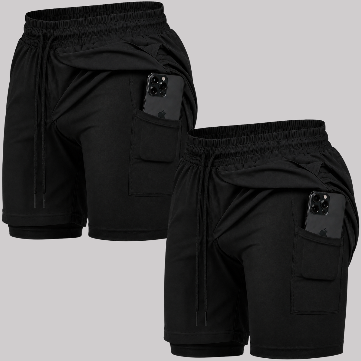 Kit 2 Bermuda 2 em 1 Com Short Interno Térmico Masculino