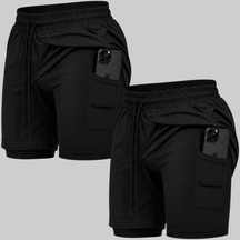 Kit 2 Bermuda 2 em 1 Com Short Interno Térmico Masculino