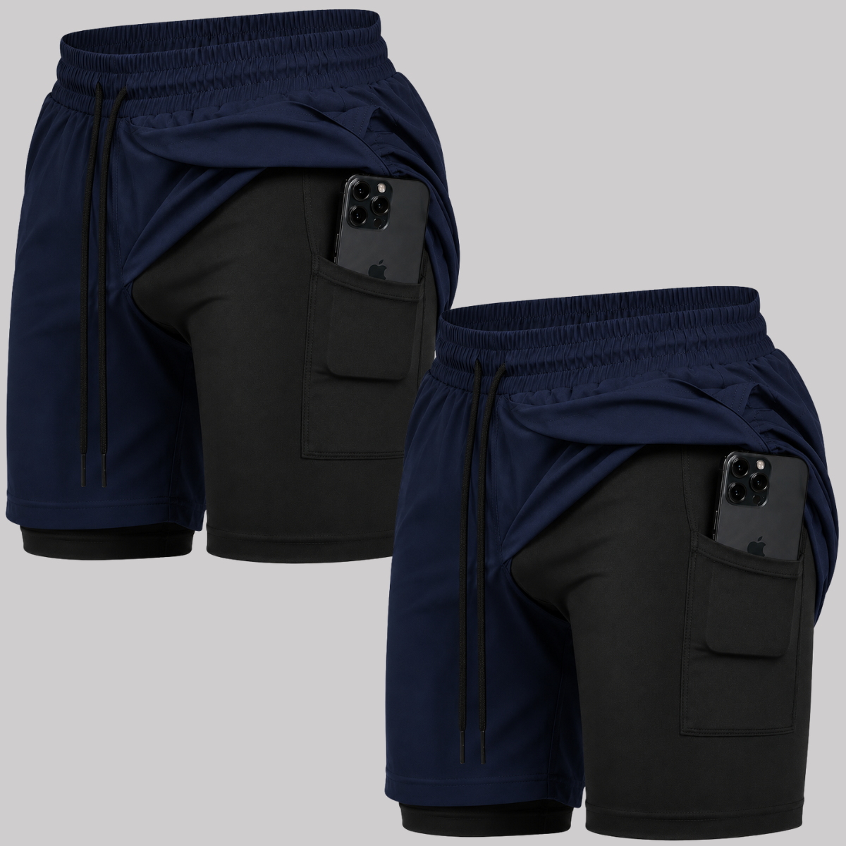 Kit 2 Bermuda 2 em 1 Com Short Interno Térmico Masculino