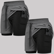 Kit 2 Bermuda 2 em 1 Com Short Interno Térmico Masculino