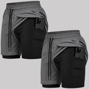 Kit 2 Bermuda 2 em 1 Com Short Interno Térmico Masculino