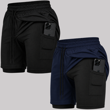 Kit 2 Bermuda 2 em 1 Com Short Interno Térmico Masculino