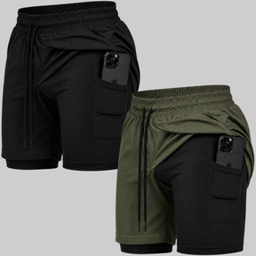 Kit 2 Bermuda 2 em 1 Com Short Interno Térmico Masculino
