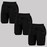 Kit 3 Bermuda 2 em 1 Com Short Interno Térmico Masculino