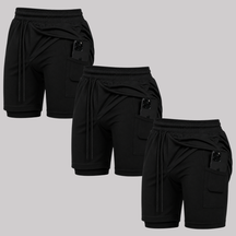 Kit 3 Bermuda 2 em 1 Com Short Interno Térmico Masculino