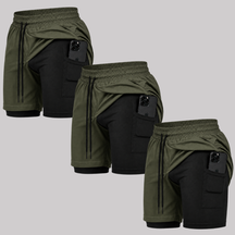 Kit 3 Bermuda 2 em 1 Com Short Interno Térmico Masculino