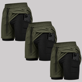 Kit 3 Bermuda 2 em 1 Com Short Interno Térmico Masculino
