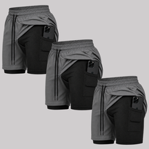 Kit 3 Bermuda 2 em 1 Com Short Interno Térmico Masculino
