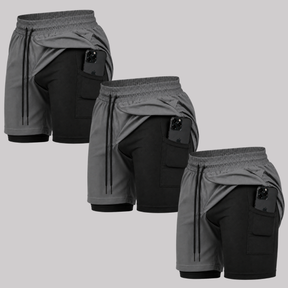 Kit 3 Bermuda 2 em 1 Com Short Interno Térmico Masculino