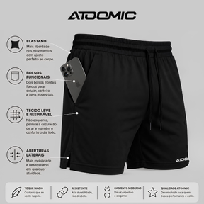 Kit 5 Bermuda Shorts Elastano Premium Treino
