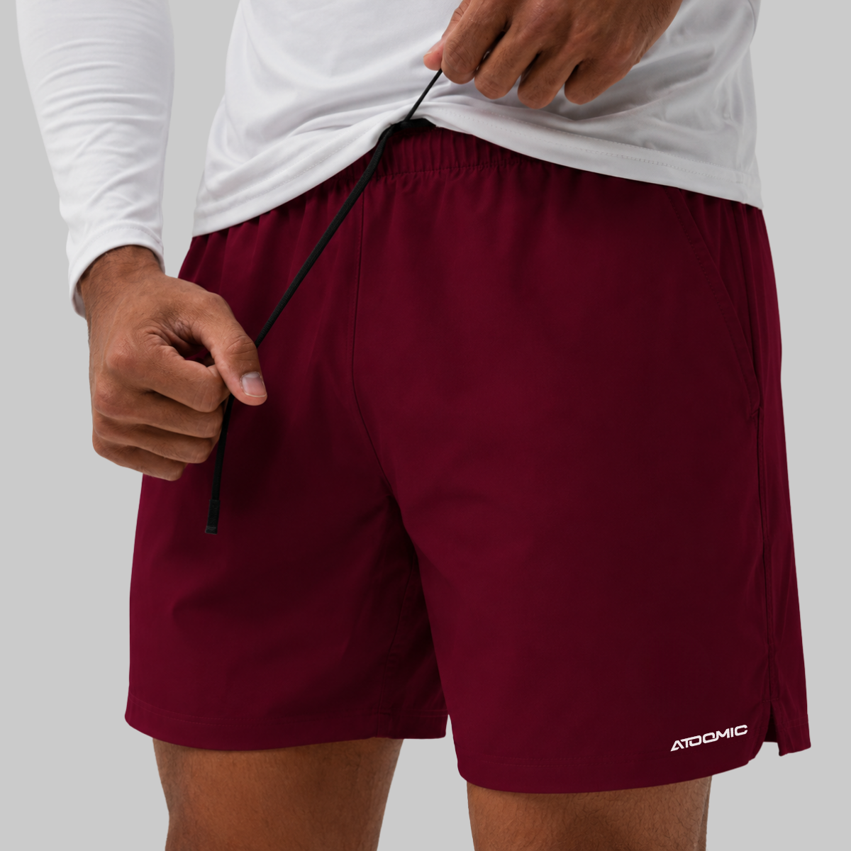Bermuda Shorts Elastano Premium Mauricinho Treino - Vinho Bordô