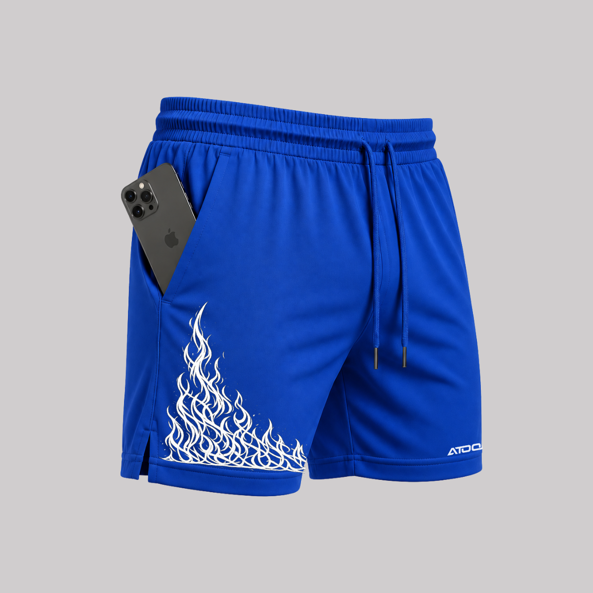 Shorts Elastano Fire Bermuda Fogo Corrida Mauricinho Tecido Leve Bermuda Para Treinar Gym