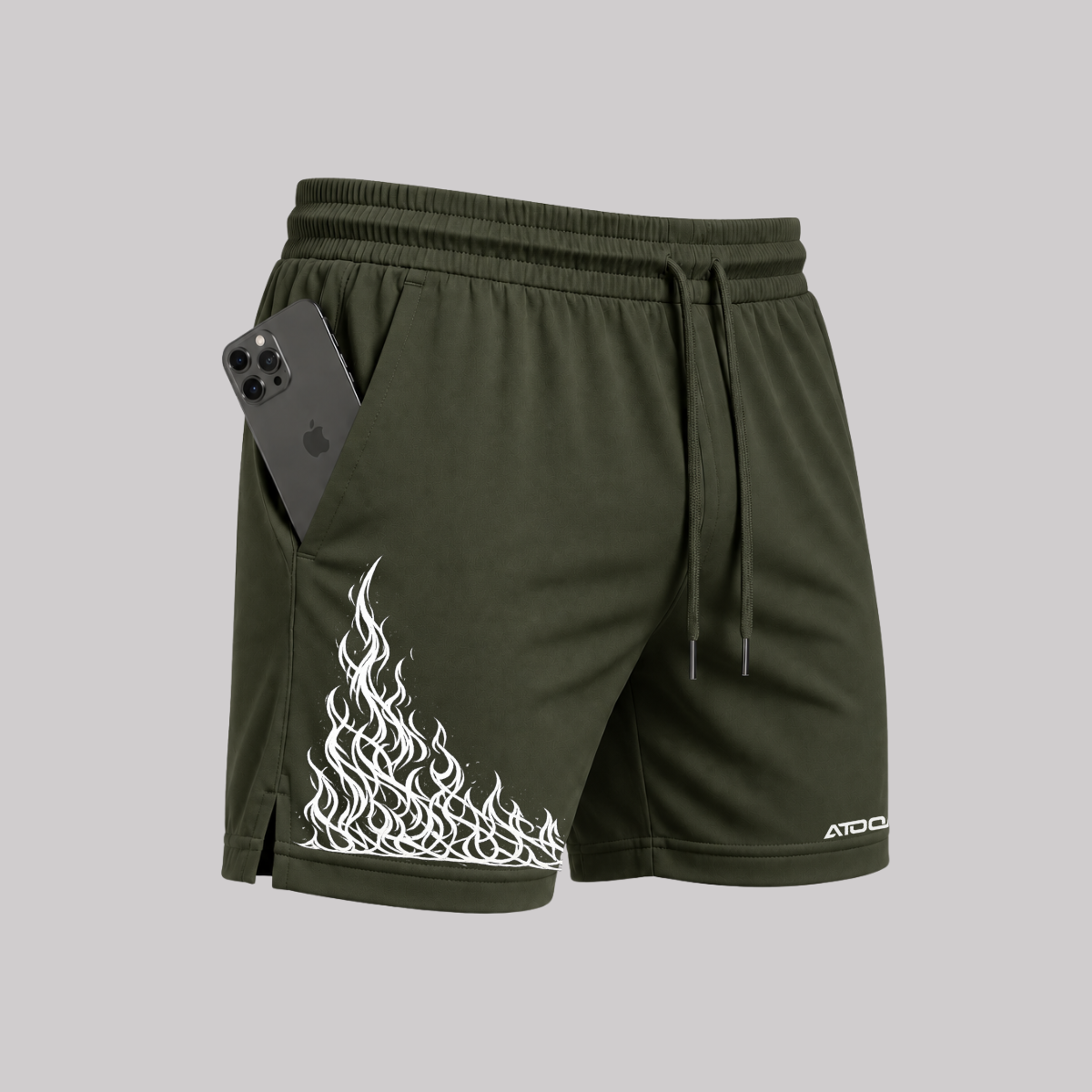 Shorts Elastano Fire Bermuda Fogo Corrida Mauricinho Tecido Leve Bermuda Para Treinar Gym