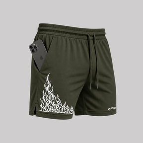 Shorts Elastano Fire Bermuda Fogo Corrida Mauricinho Tecido Leve Bermuda Para Treinar Gym
