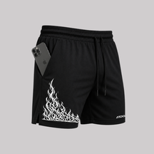 Shorts Elastano Fire Bermuda Fogo Corrida Mauricinho Tecido Leve Bermuda Para Treinar Gym