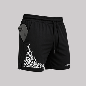 Shorts Elastano Fire Bermuda Fogo Corrida Mauricinho Tecido Leve Bermuda Para Treinar Gym