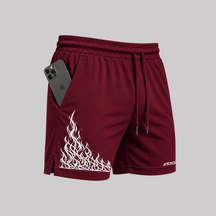 Shorts Elastano Fire Bermuda Fogo Corrida Mauricinho Tecido Leve Bermuda Para Treinar Gym