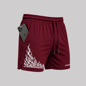 Shorts Elastano Fire Bermuda Fogo Corrida Mauricinho Tecido Leve Bermuda Para Treinar Gym