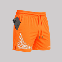 Shorts Elastano Fire Bermuda Fogo Corrida Mauricinho Tecido Leve Bermuda Para Treinar Gym