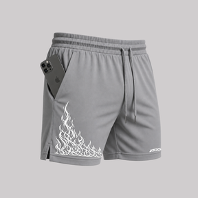 Shorts Elastano Fire Bermuda Fogo Corrida Mauricinho Tecido Leve Bermuda Para Treinar Gym