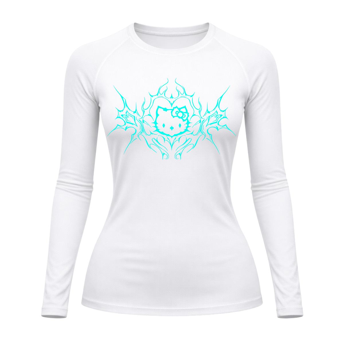 Camiseta Compressão Uv Manga Longa Cyber Tribal Black Heart Hello Kitty Rash Guard