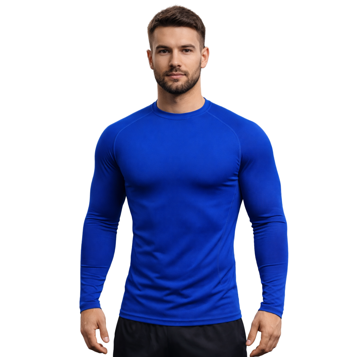 Camieta Manga Longa Térmica Masculina Azul Royal Proteção Solar UV 50+