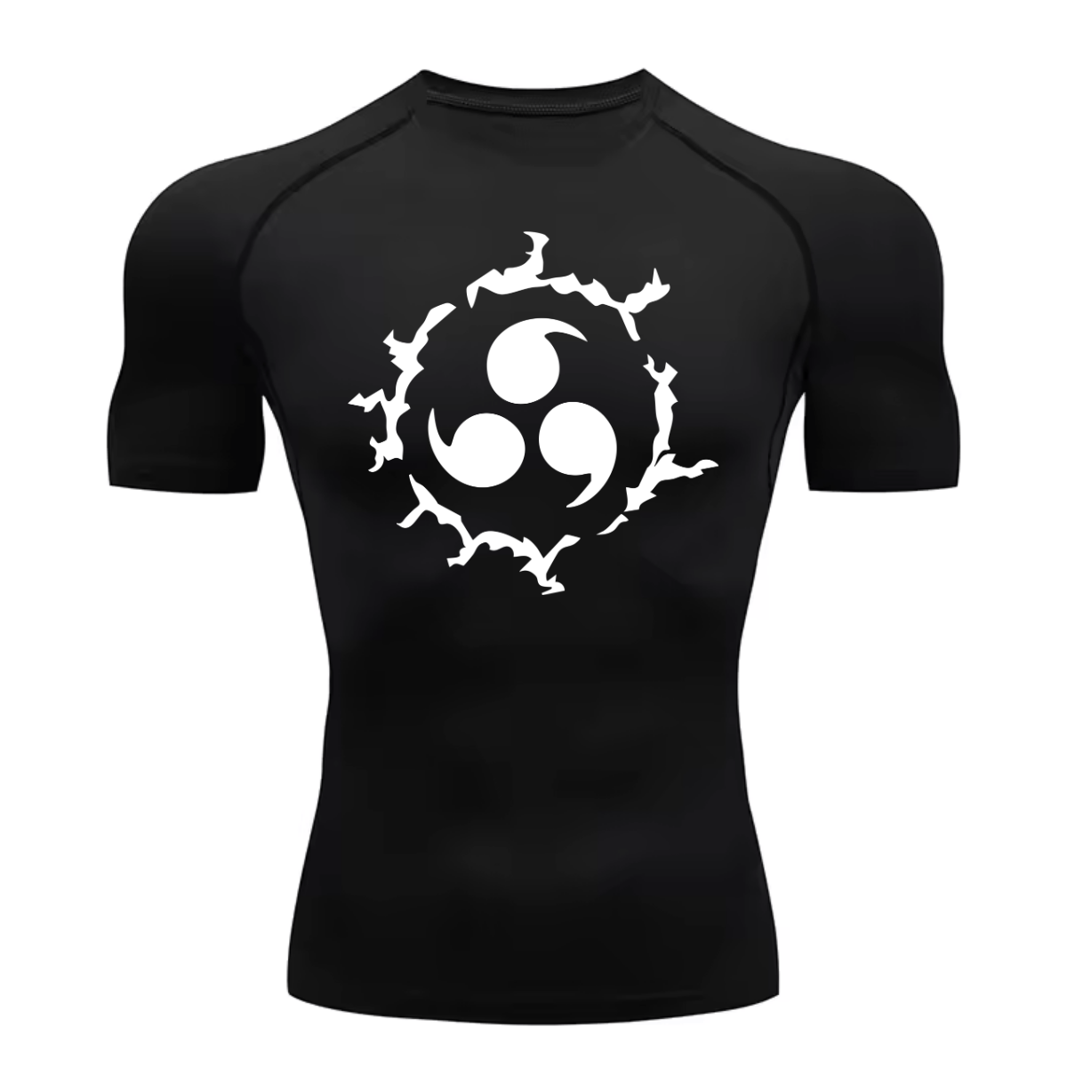 Camiseta Curta Compressão Proteção UV Maldição Sasuke