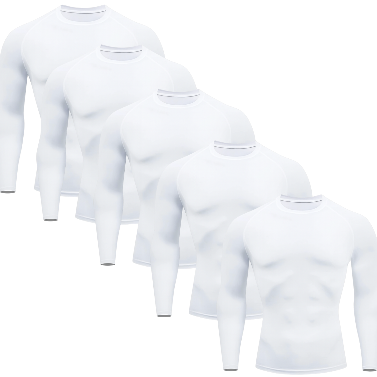 Kit 5 Camisetas Térmicas Manga Longa Proteção Uv 50+ Segunda Pele Várias Cores