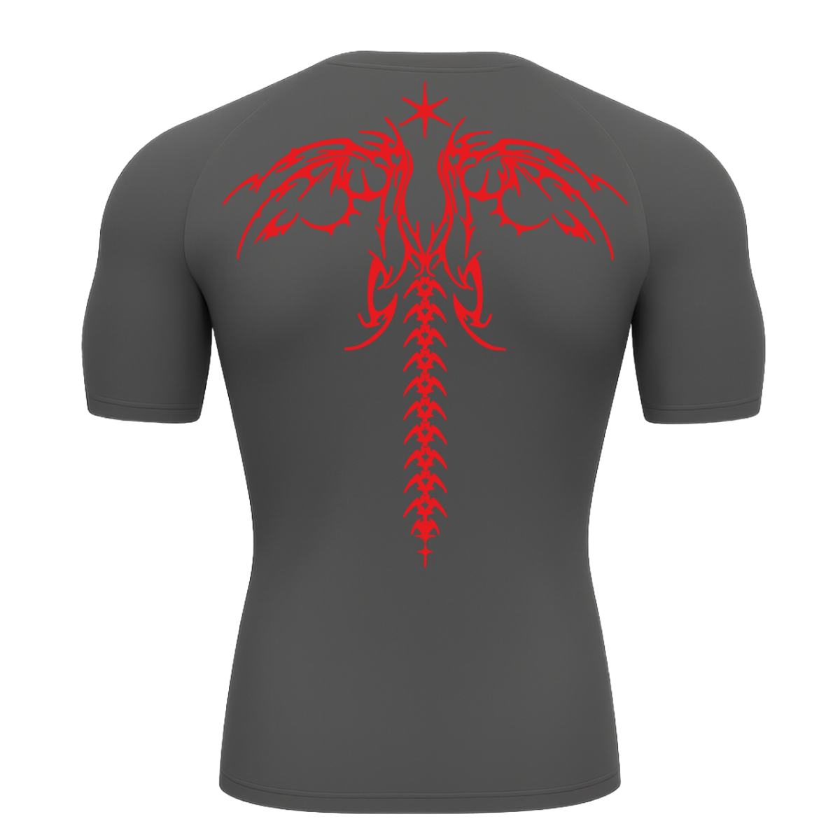 Camiseta Curta Compressão Proteção UV Cyber Tribal Asas 02 Costas