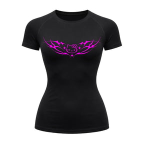 Camiseta Compressão Uv Manga Curta Cyber Tribal Angel Hello Kitty Rash Guard