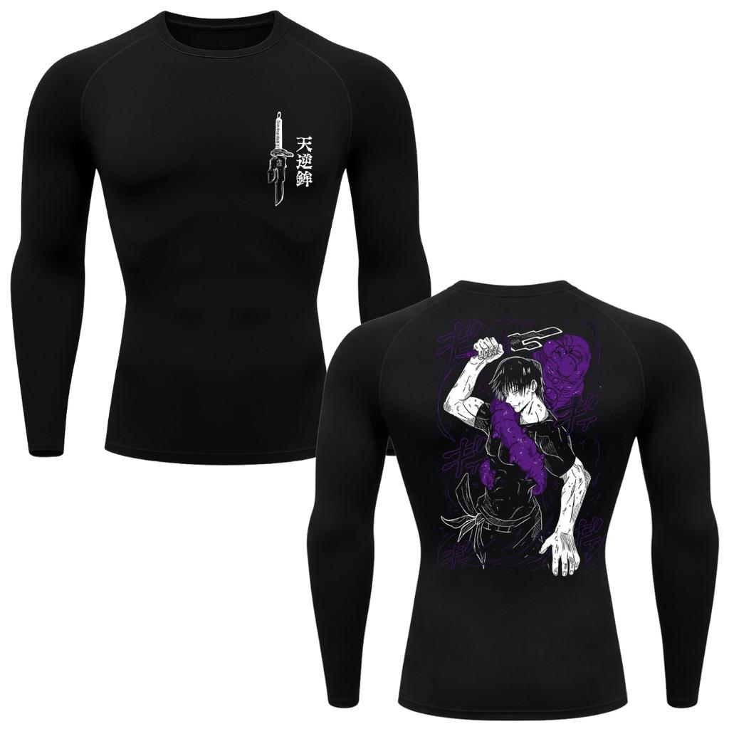 Camiseta Compressão Proteção Uv 50+ Manga Longa Jujutsu Kaisen Toji Zenin Behind Rash Guard
