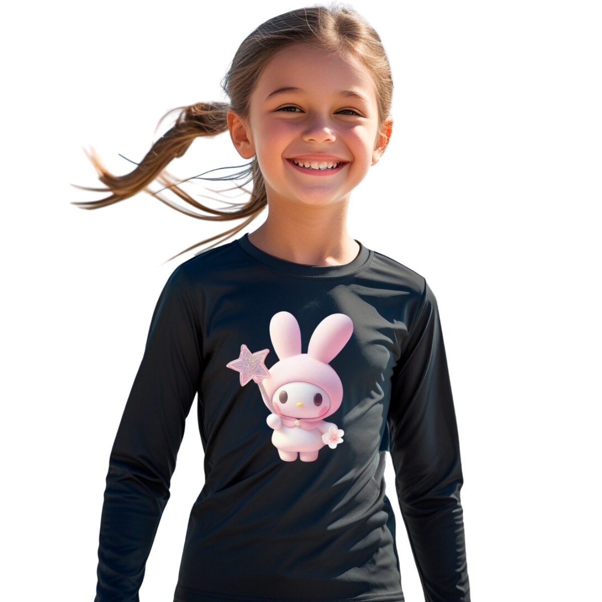 Camiseta My Melody Com Varinha De Condão Térmica Juvenil Infantil Proteção Solar Uv 50+ Estampada - 11