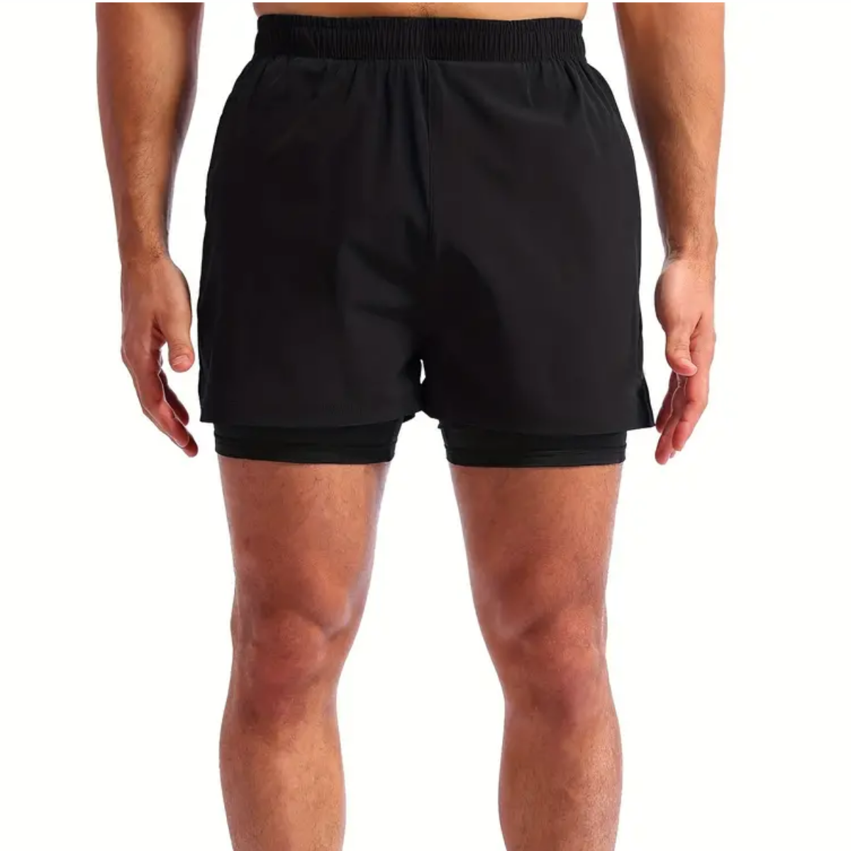 Shorts Bermuda 2 em 1 Com Short Interno Compressão Masculino