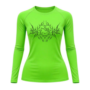 Camiseta Compressão Uv Manga Longa Cyber Tribal Black Heart Hello Kitty Rash Guard