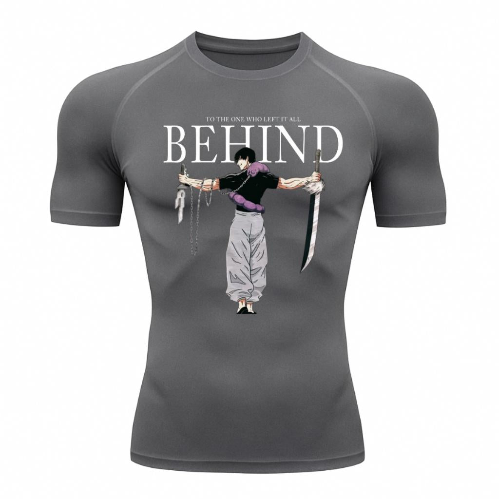 Camiseta Compressão Proteção Uv 50+ Manga Curta Jujutsu Kaisen Toji Zenin Behind Rash Guard