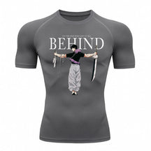 Camiseta Compressão Proteção Uv 50+ Manga Curta Jujutsu Kaisen Toji Zenin Behind Rash Guard