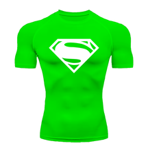 Camisa Compressão Proteção Uv 50+ Estampada Tecido Gelado Segunda Pele Manga Curta Super Man Super Homem Rash Guard