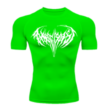 Camiseta Curta Compressão Proteção UV Cyber Tribal Narcissist Frente