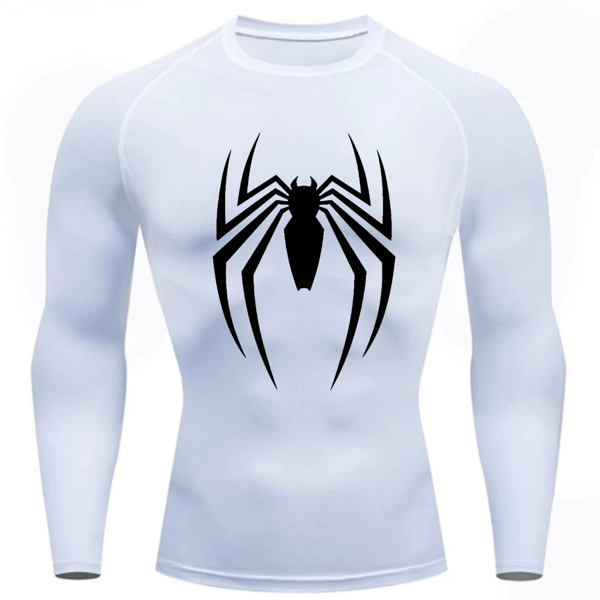 Camisa Compressão Proteção Uv 50+ Estampada Tecido Gelado Segunda Pele Manga Longa Aranha Venom