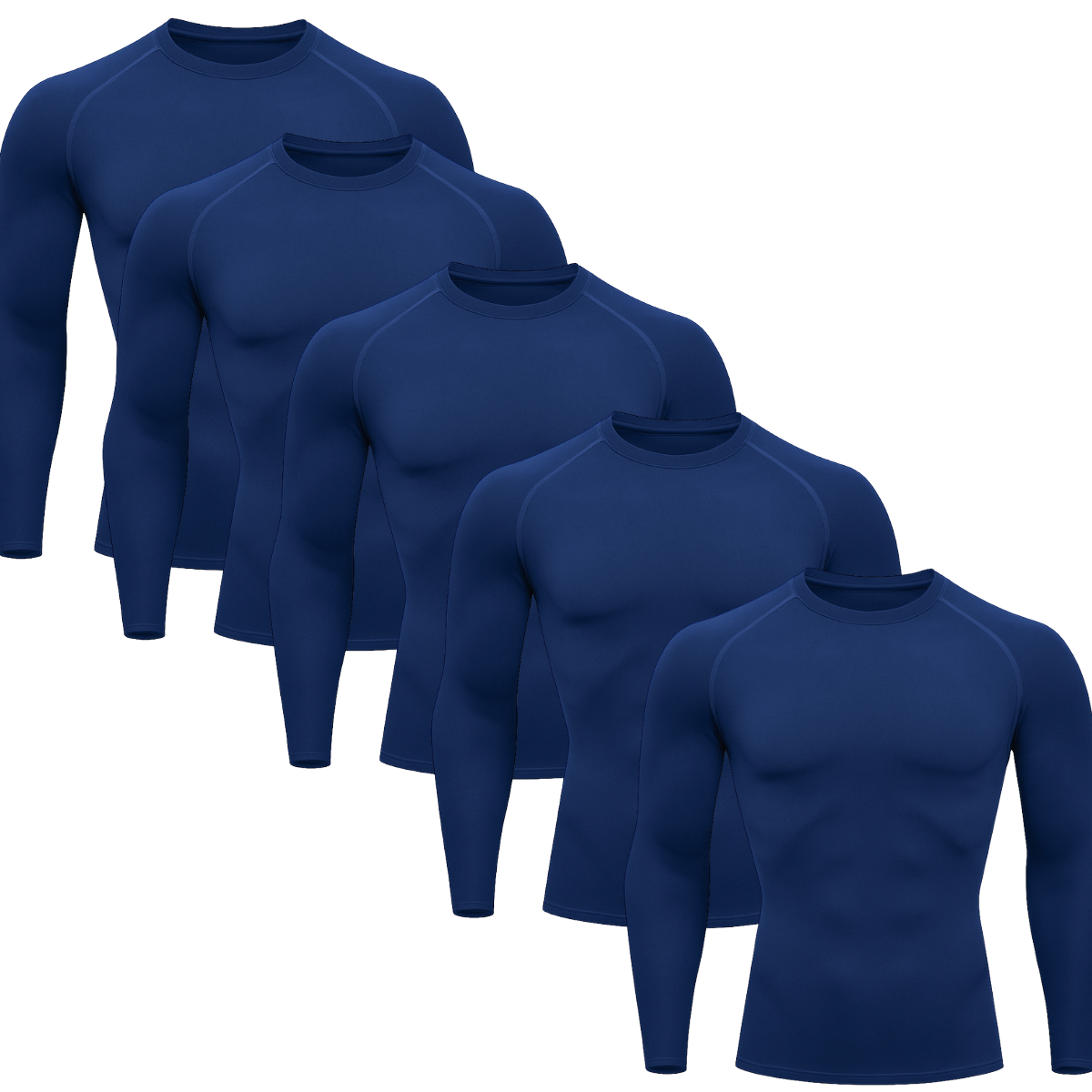 Kit 5 Camisetas Térmicas Manga Longa Proteção Uv 50+ Segunda Pele Várias Cores