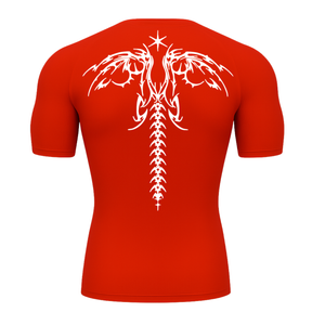 Camiseta Curta Compressão Proteção UV Cyber Tribal Asas 02 Costas