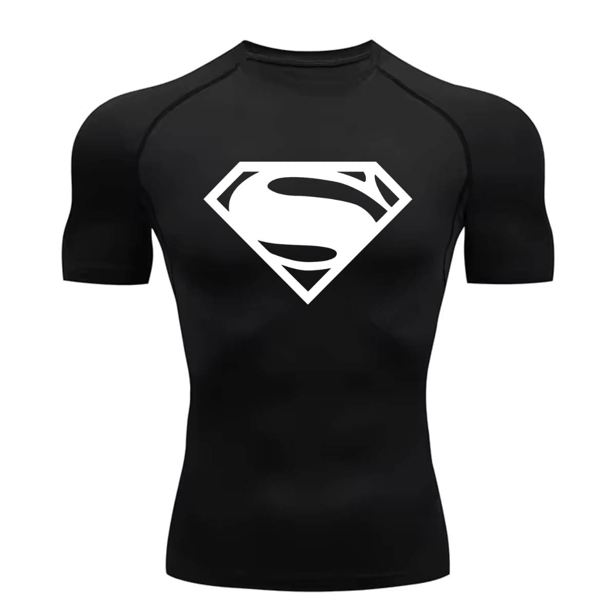 Camisa Compressão Proteção Uv 50+ Estampada Tecido Gelado Segunda Pele Manga Curta Símbolo Super Man Super Homem