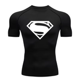 Camisa Compressão Proteção Uv 50+ Estampada Tecido Gelado Segunda Pele Manga Curta Super Man Super Homem Rash Guard