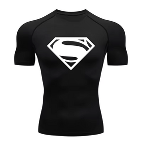 Camisa Compressão Proteção Uv 50+ Estampada Tecido Gelado Segunda Pele Manga Curta Super Man Super Homem Rash Guard