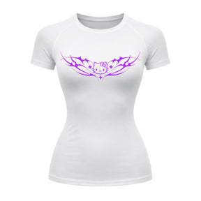 Camiseta Compressão Uv Manga Curta Cyber Tribal Angel Hello Kitty Rash Guard