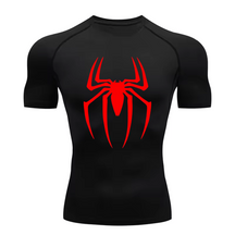 Camisa Compressão Proteção Uv 50+ Estampada Tecido Gelado Segunda Pele Manga Curta Aranha Homem Aranha Spider Man